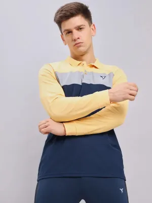 Men Colorblock Slim Fit Polo T-shirt with MATPIQ Professional Comfort
