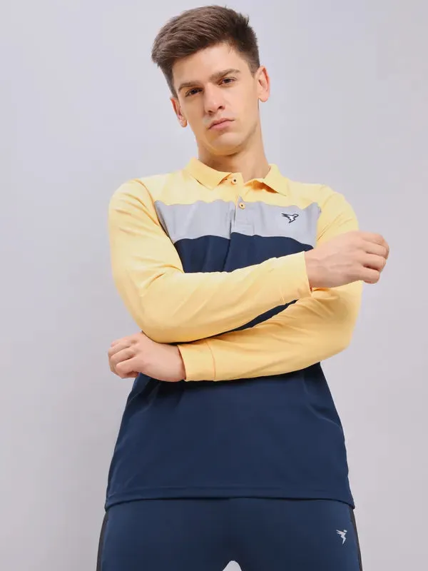 Men Colorblock Slim Fit Polo T-shirt with MATPIQ Comfort Layer Corporate Dress Code
