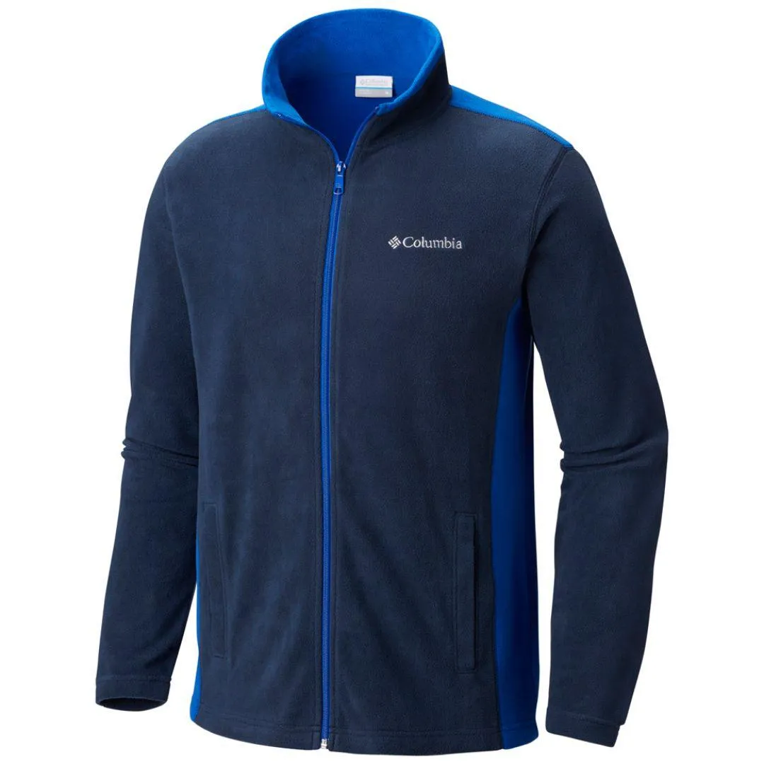 Columbia Men Blue Klamath Range Full Zip (Sun Protection) Comfy Fit Modern Texture