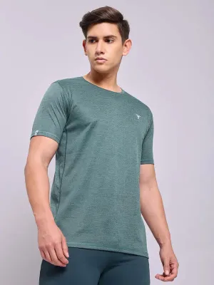 Chilly Day Comfort Men Solid Slim Fit Crew Neck T-shirt with DOUBLE COOL