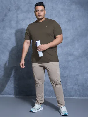 Buttery Soft Fabric Men Plus Size Solid Slim Fit Crew Neck T-shirt with DOUBLE COOL