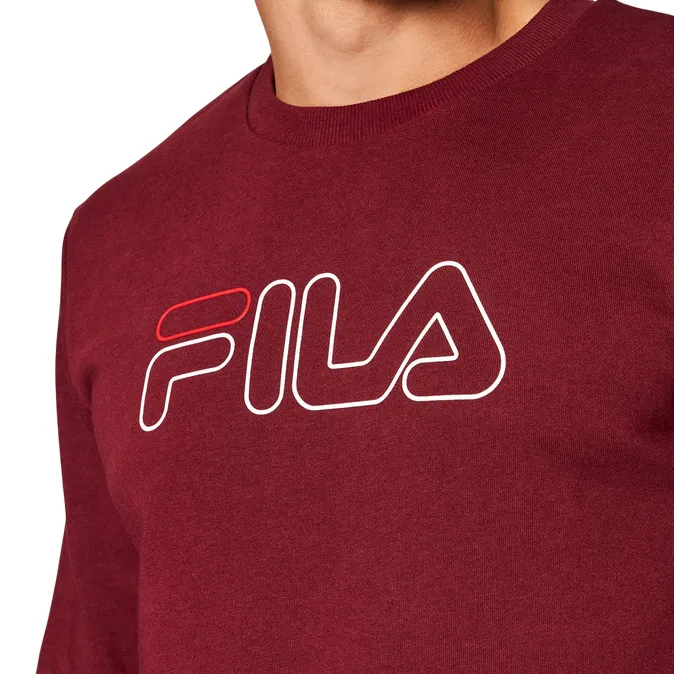 product beach relaxation vibe Trendy Outfit Fila felpa girocollo da uomo Liam Crew Sweat 687139 D10 bordeaux