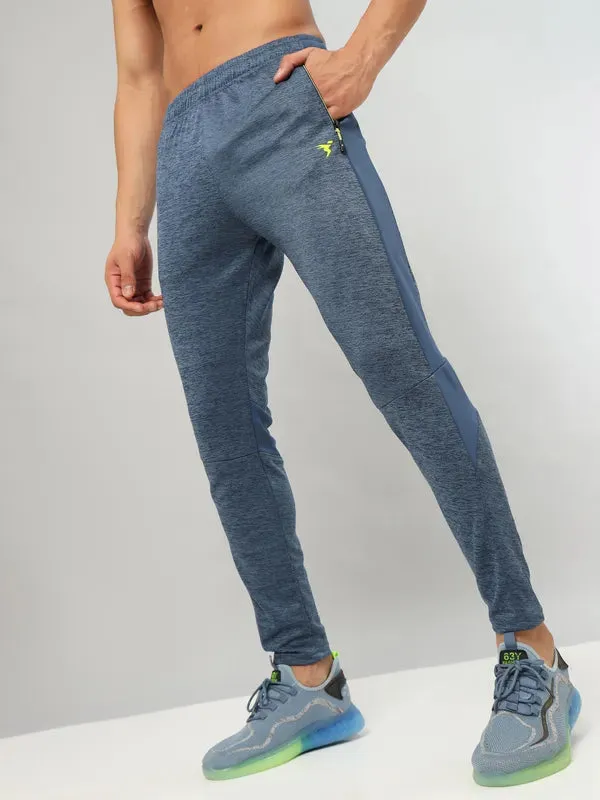 Athletic Tights Capri Layered Ventilation System Men Melange Slim Fit Trackpants with TECHNO DRY