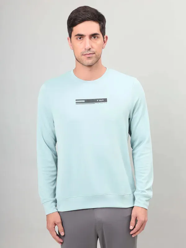 Hiking Suitable product beach relaxation vibe Men Printed Slim Fit Crew Neck Sweatshirt with ELASTO PLUS