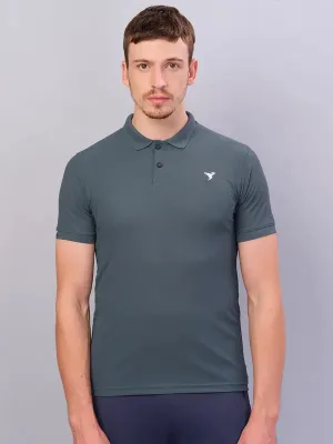 Men Solid Slim Fit Polo T-shirt with MATPIQ Easy Care