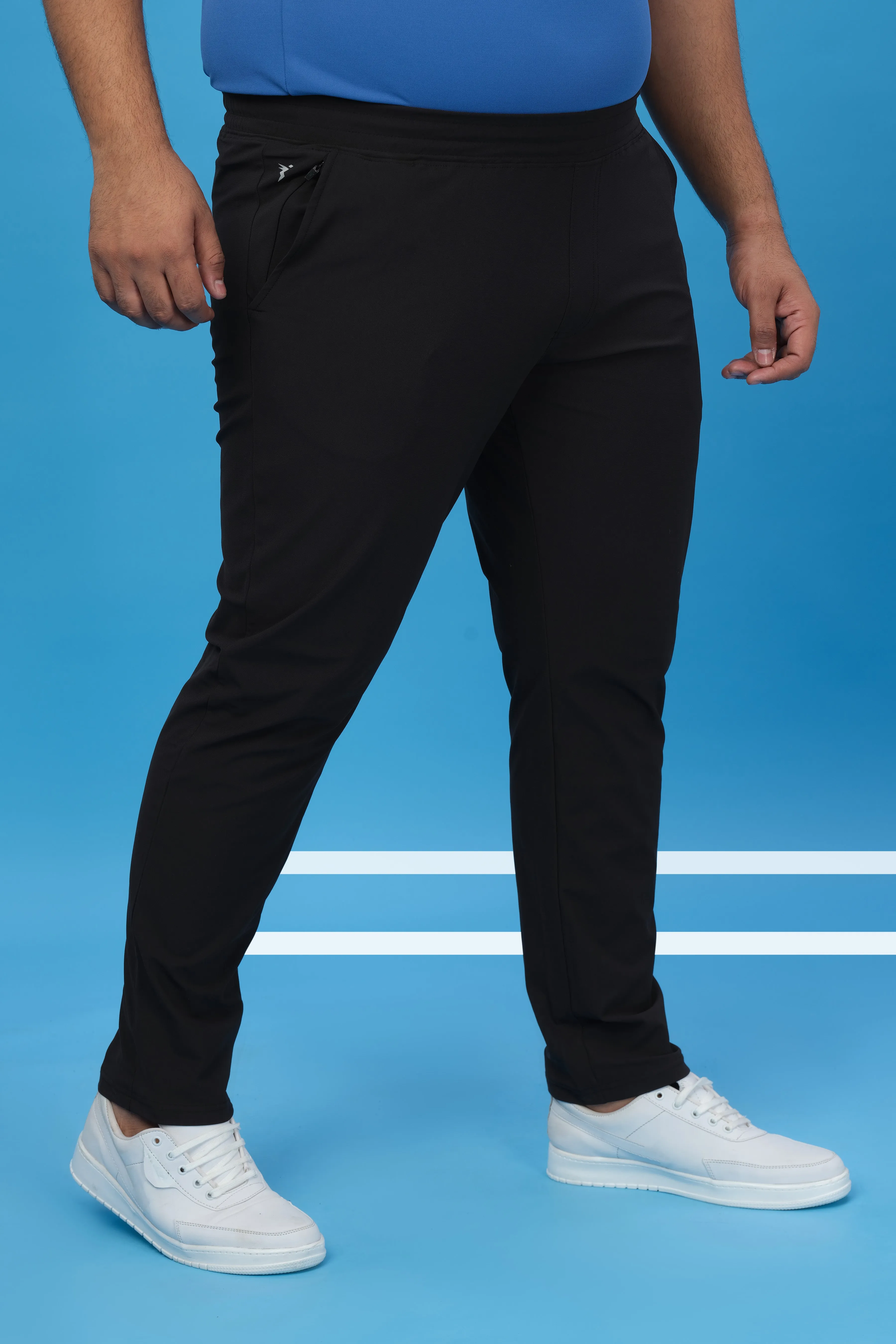 Moisture Control Technology Performance Fit Design Men Plus Size Solid Relax Fit Trackpants with DURACOOL 