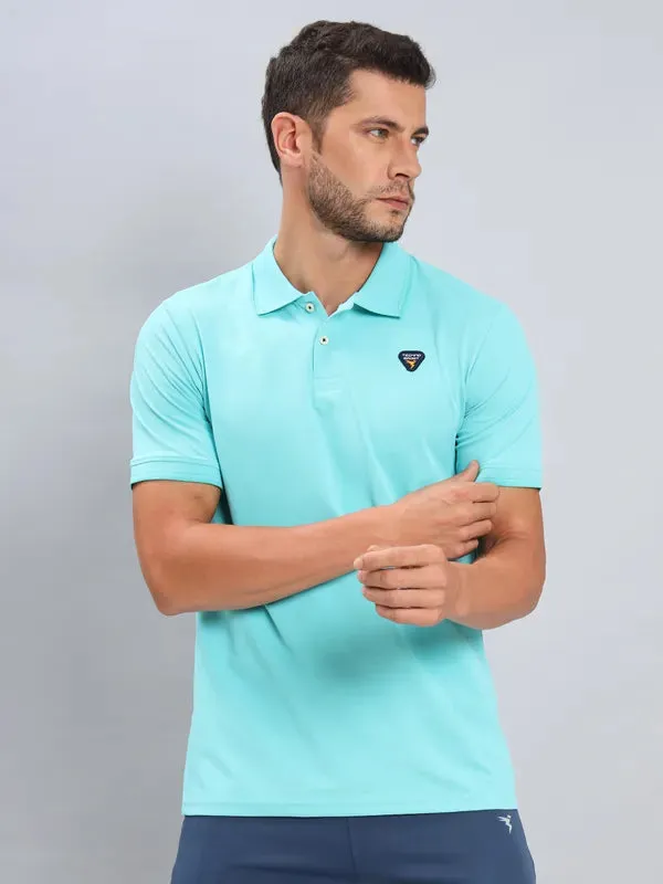Functional Essentials Office To Dinner Men Solid Slim Fit Polo T-shirt with ELASTO PLUS
