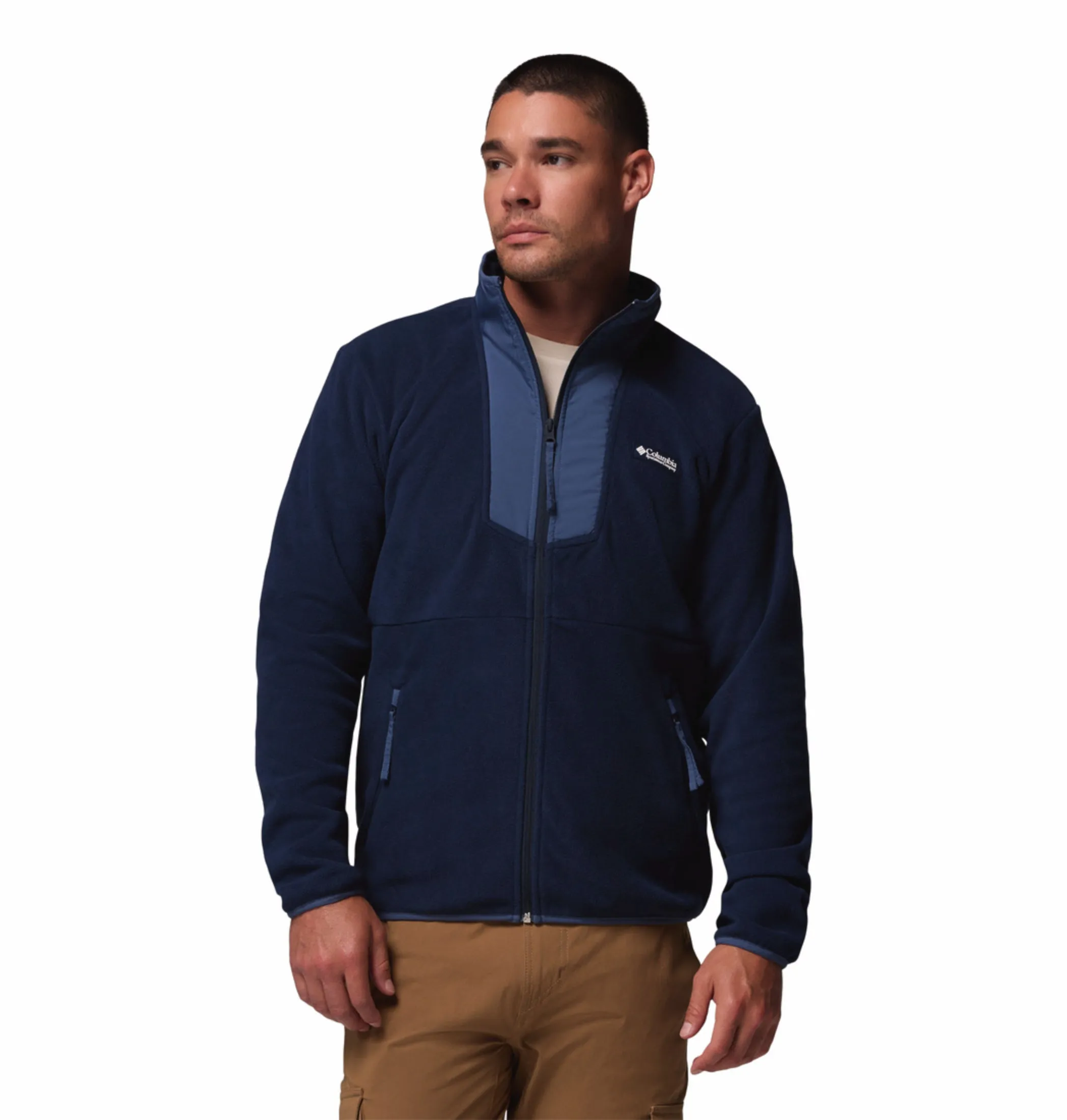 Modern Vibe Columbia Men Navy Blue Sequoia Grove Fleece Jacket