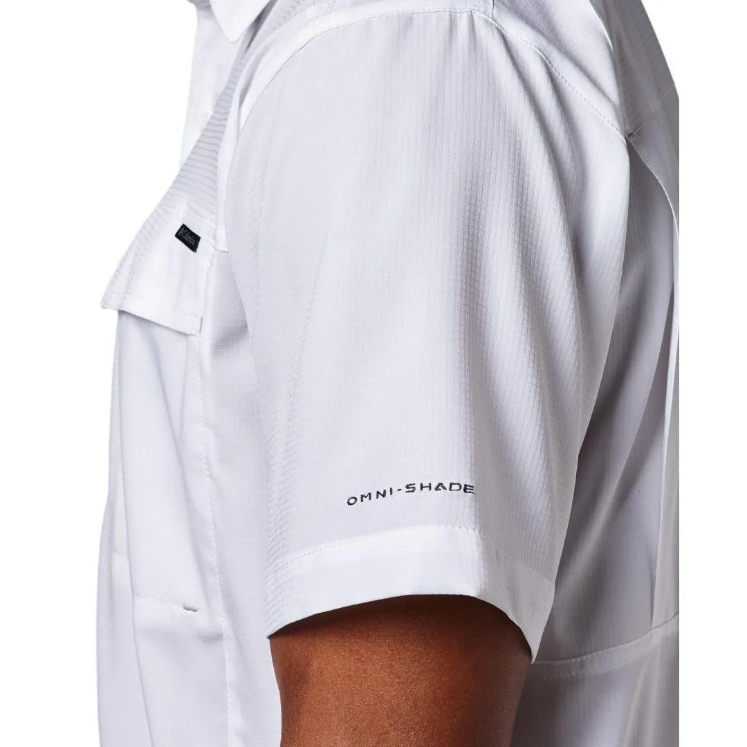 Columbia Men White Silver Ridge Lite Short Sleeve Shirt (Sun Protection) TearResistant Fabric