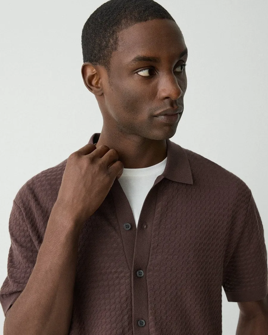 Flex Fit Open Heart Theory Cairn Short Sleeve Shirt in Cotton - Dark Mocha