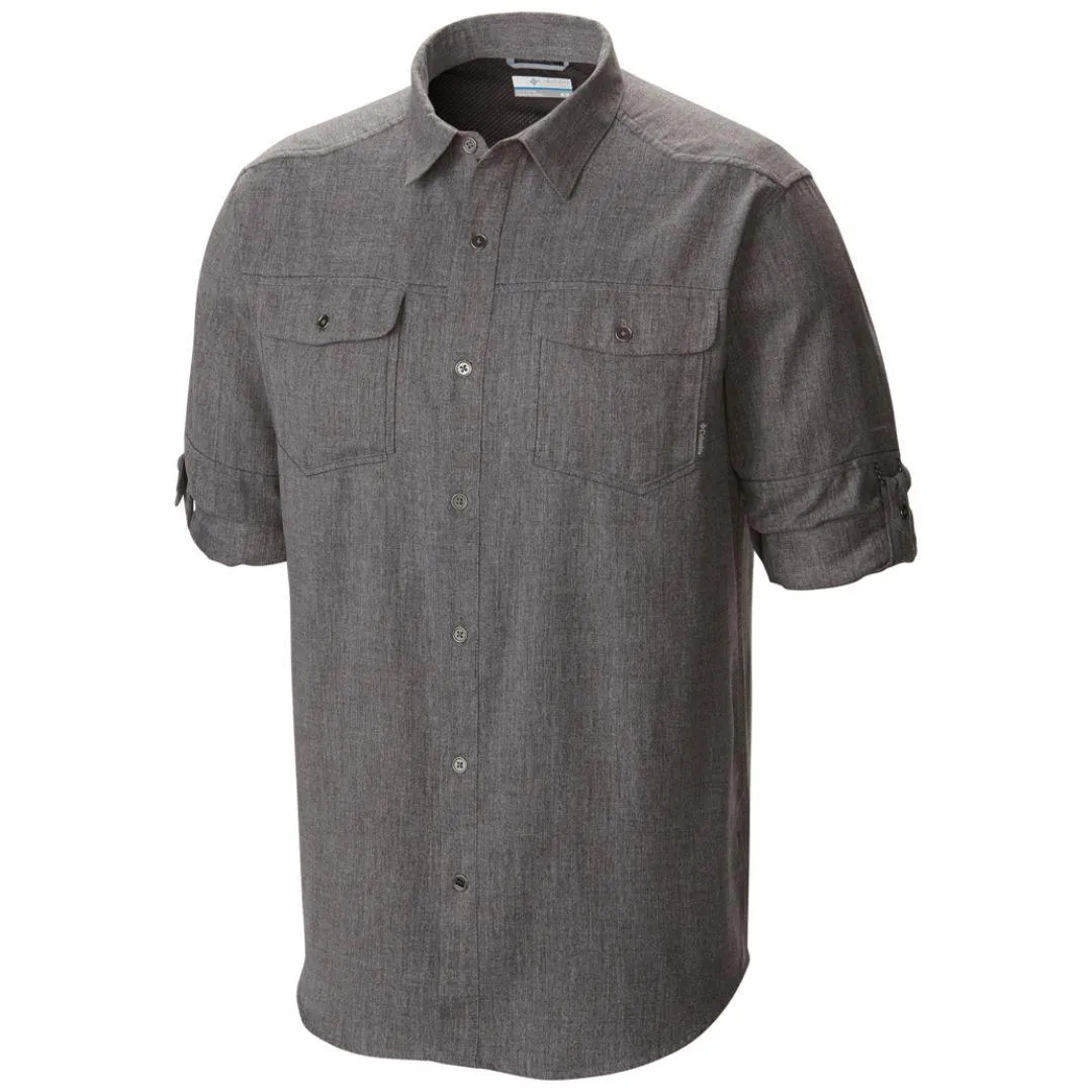 High End Serene Ease Columbia Men Black Pilsner Lodge Long Sleeve Shirt (Sun Protection)