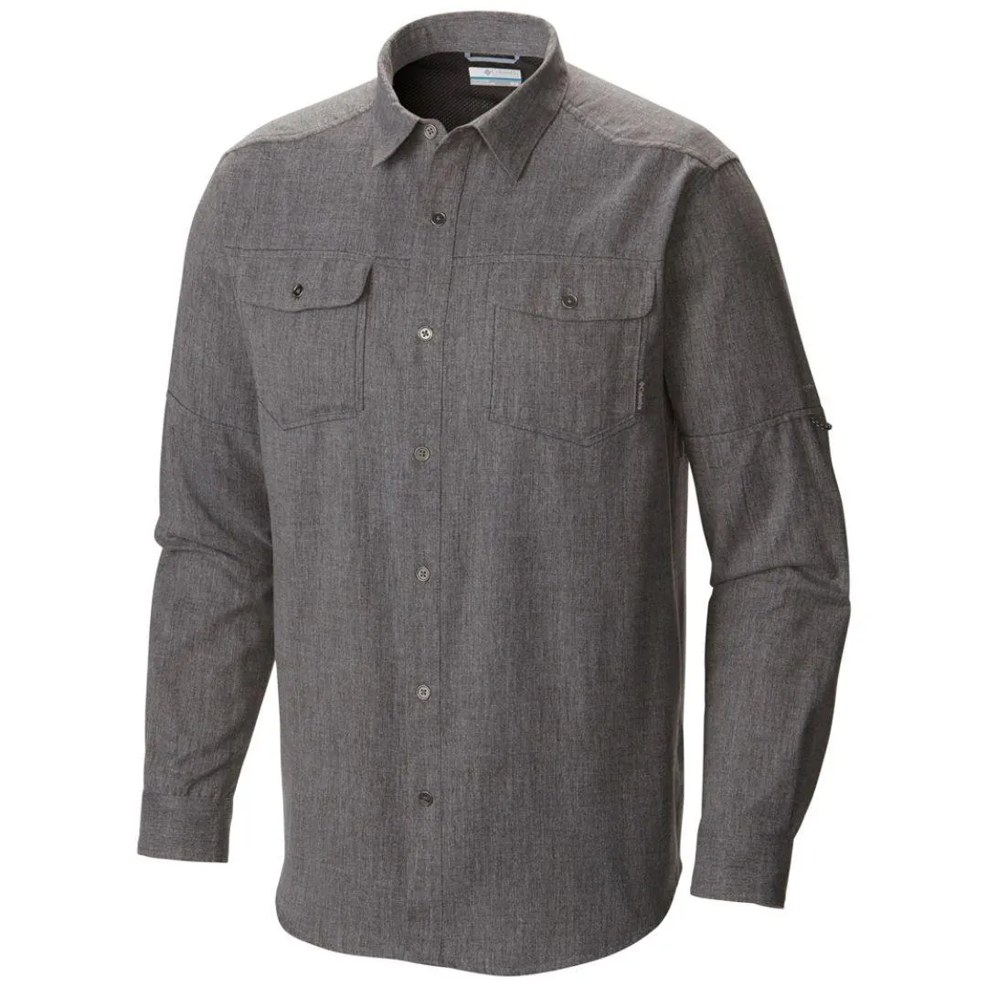 Columbia Men Black Pilsner Lodge Long Sleeve Shirt (Sun Protection) Tech Mood Daywear Style