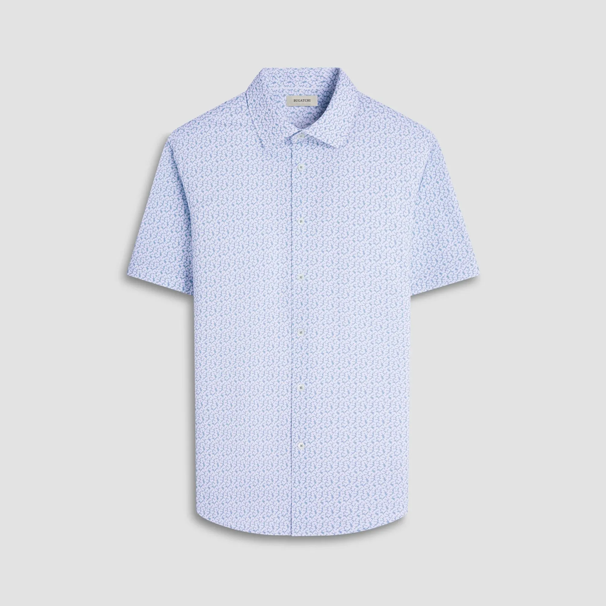 Bugatchi Miles Floral OoohCotton Short-Sleeve Shirt - Mint Boho Free Cyber Core