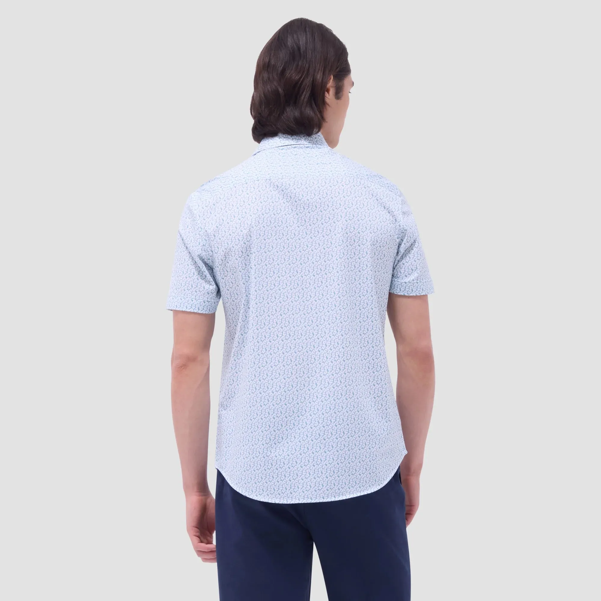 Lift Mode Move Fast Bugatchi Miles Floral OoohCotton Short-Sleeve Shirt - Mint