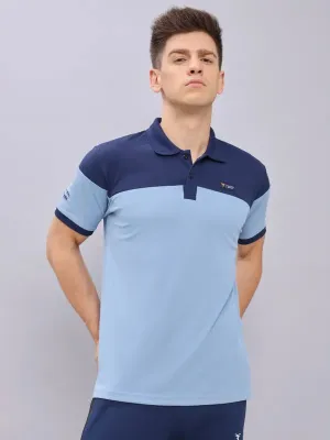 Men Colorblock Slim Fit Polo T-shirt with TECHNO DRY Polished Style Sporty Layers