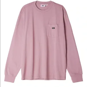 Obey magletta manica lunghe da uomo con tasca 131030116 lilla Fit Flex Casual Comfort Look