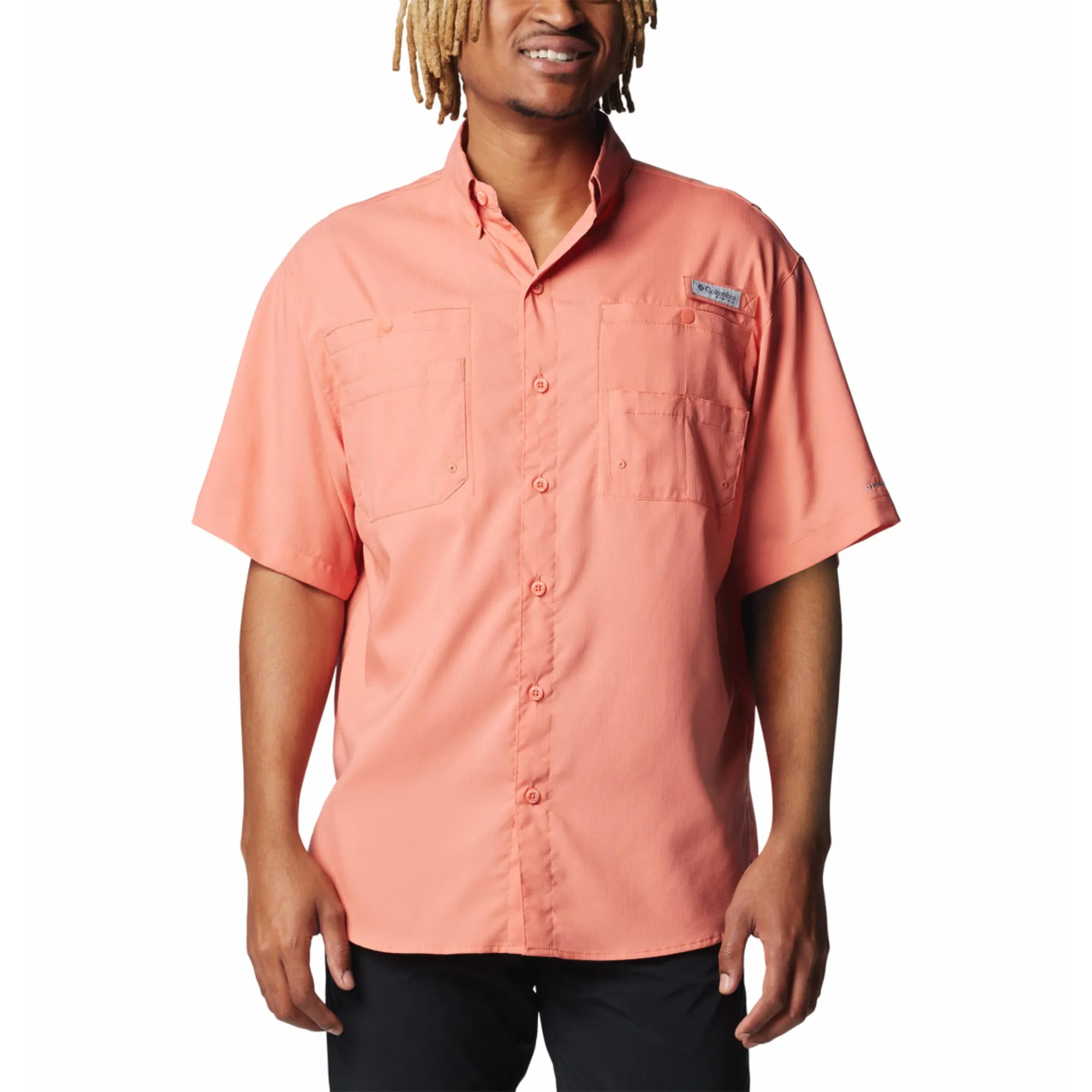 Columbia Men Orange Tamiami II SS Shirt (Sun Protection) Stylish Dress