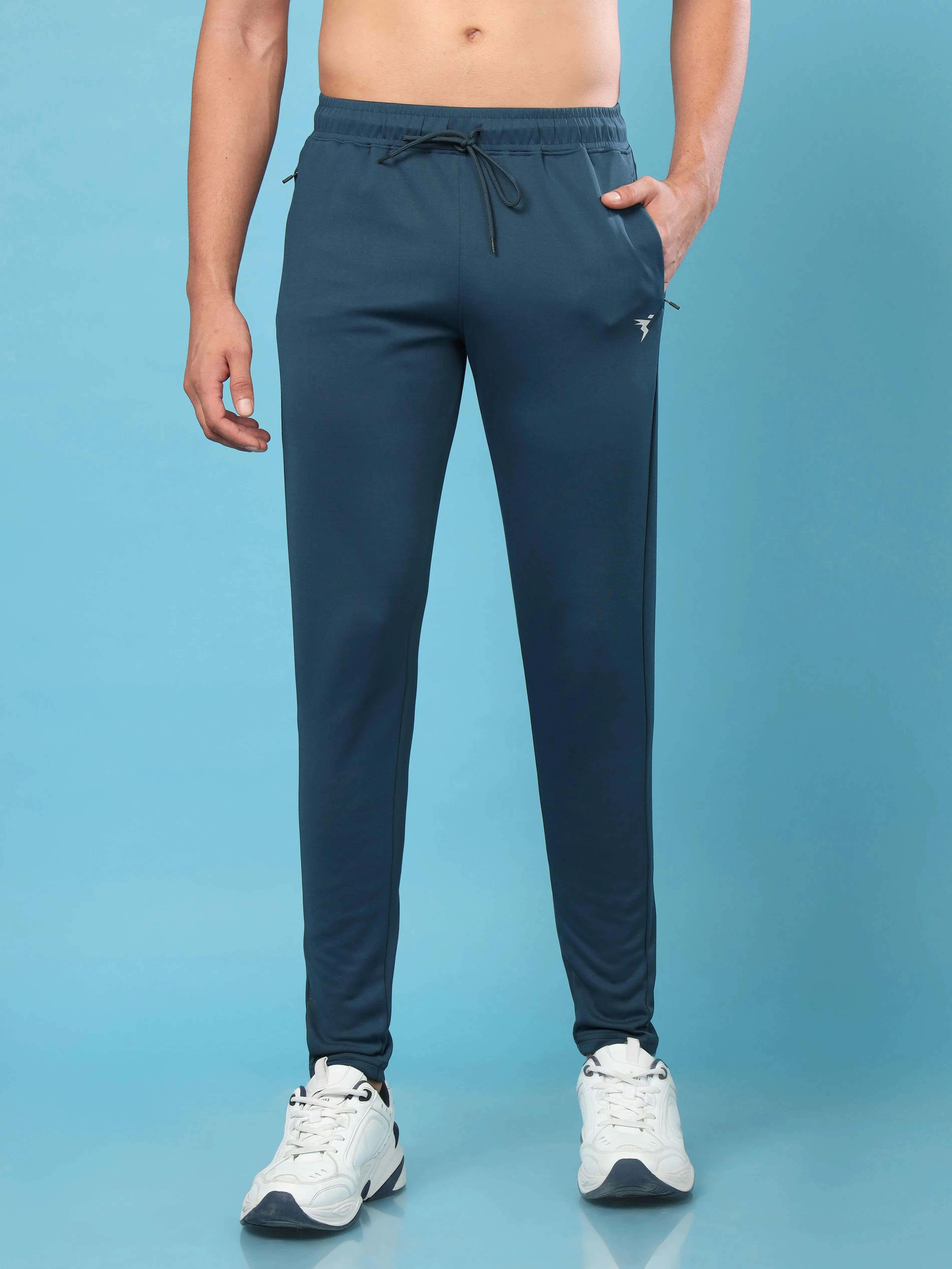 Men Solid Slim Fit Trackpants with ELASTO PLUS Comfort Performance