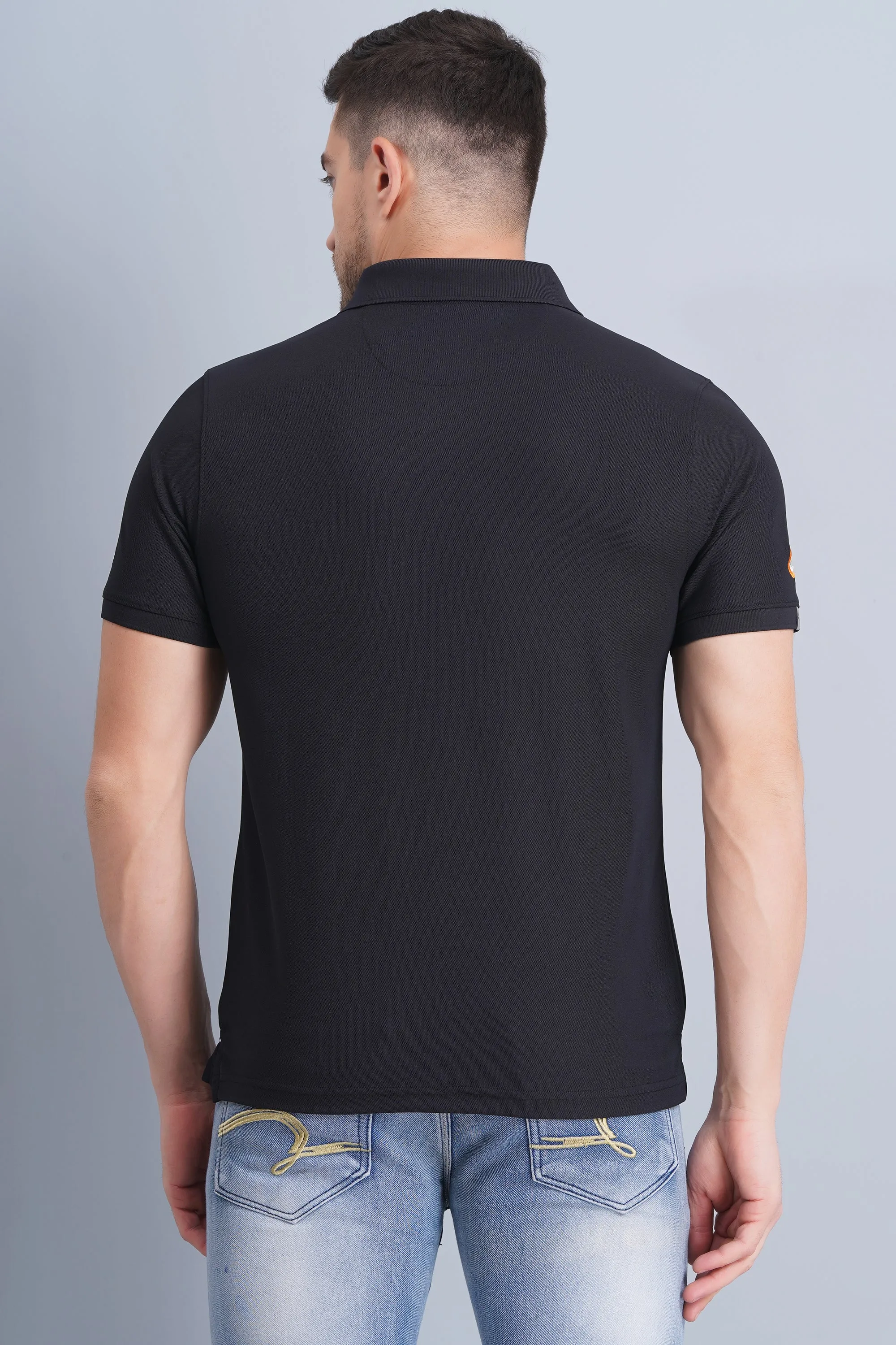Men's Polo T Shirt SUKHOI-30 BLACK Relaxed Fashion