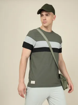 UltraLightweight OdorResistant Men Colorblock Slim Fit Crew Neck T-shirt with MATPIQ