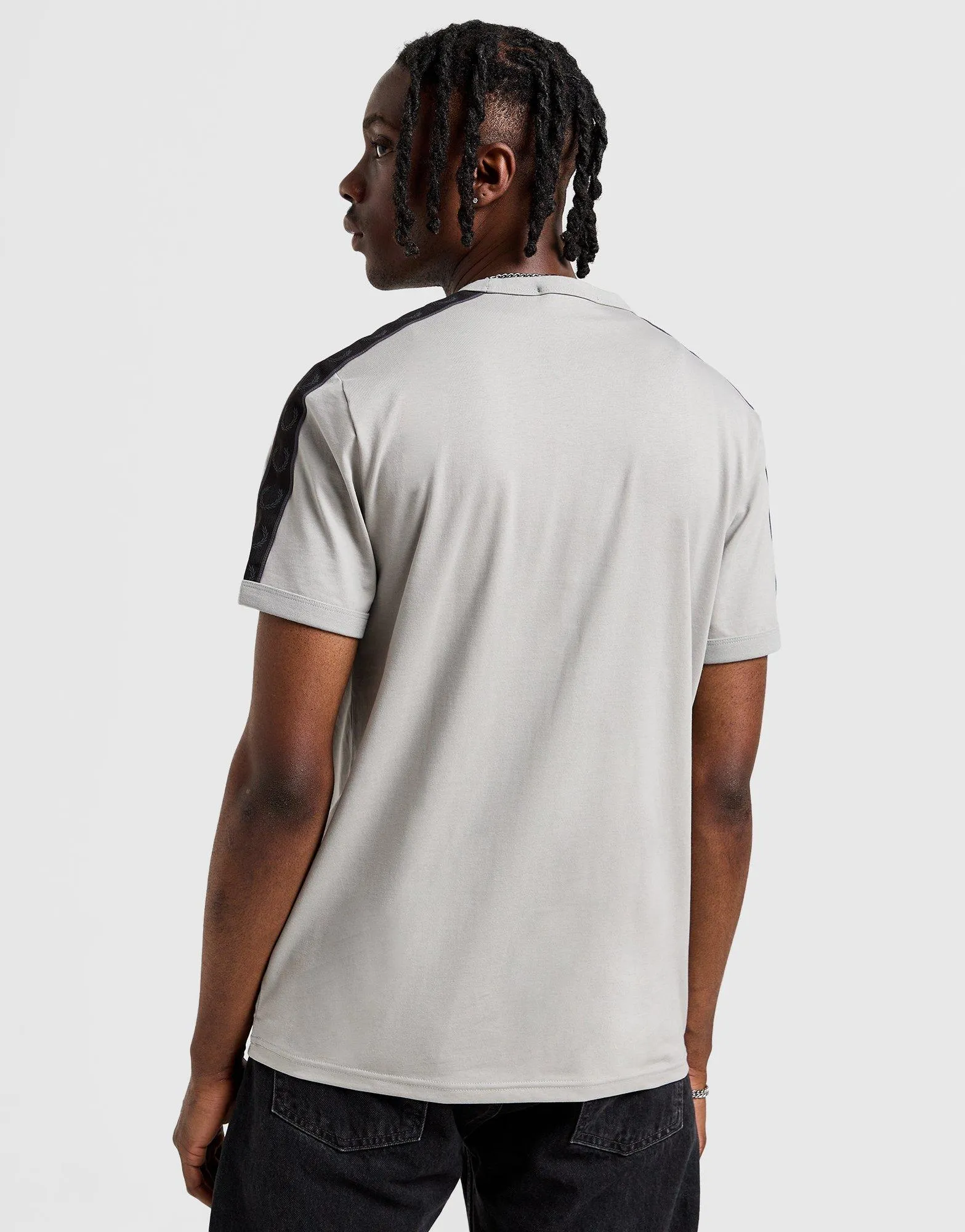 Tape Ringer T-Shirt Stretch Knit Cotton Blend