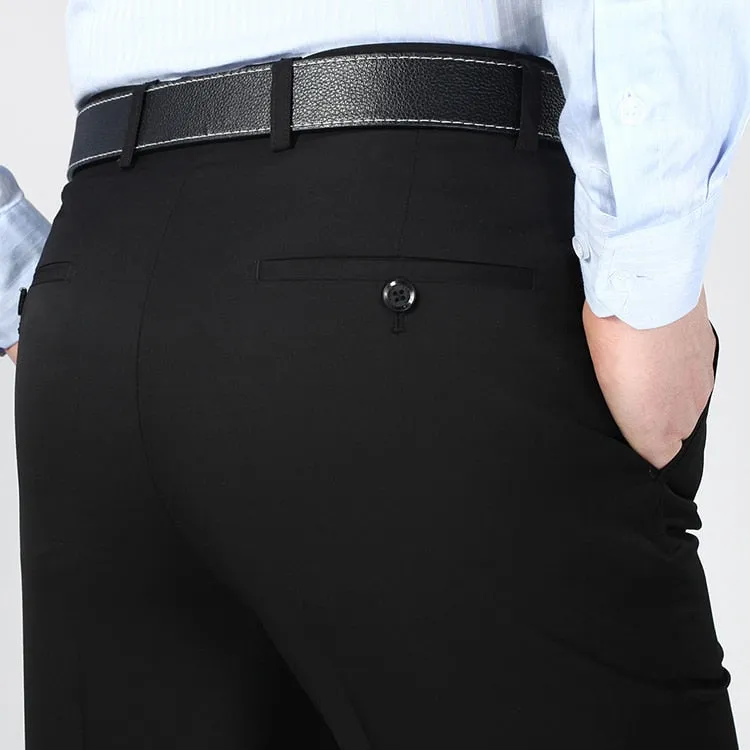FadeResistantColors Men's Business Pant Casual Wrinkle-Resistant Pleated Wedding Pants