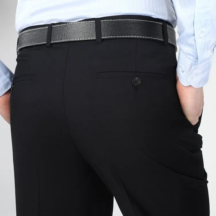Men's Business Pant Casual Wrinkle-Resistant Pleated Wedding Pants Active Ease Essential Tee