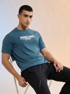 Men Typography Printed Slim Fit Round Neck Sports T-shirt with TECHNOCOOL  Timeless Wear