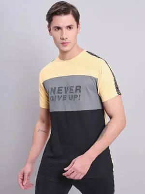 Sleeveless Men Colorblock Slim Fit Crew Neck T-shirt with MATPIQ