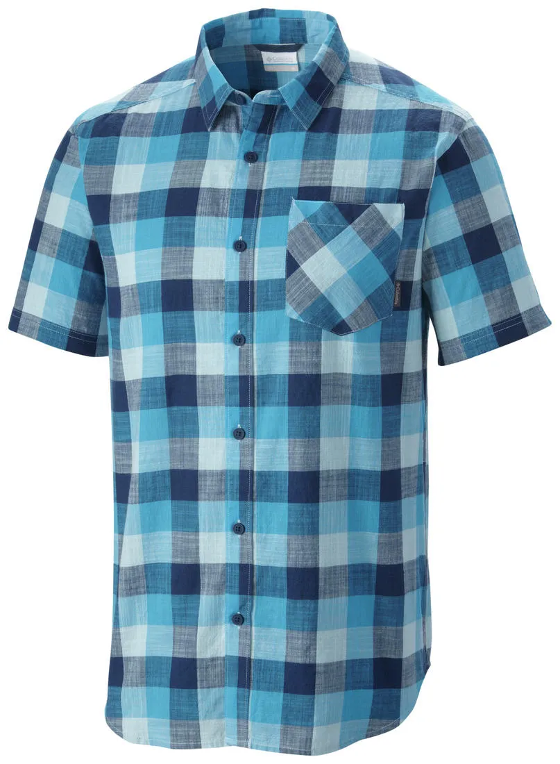 Adjustable Fastenings Columbia Men Blue Katchor II Short Sleeve Shirt
