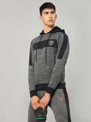 SmoothFinish Stone Glow Men Melange Slim Fit Hooded Jacket with TECHNO GUARD