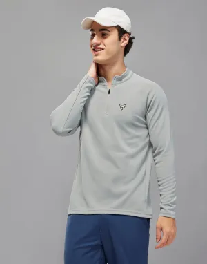 Men Solid Slim Fit Mock Neck Jacket with ELASTO PLUS Easy Breath Reflective details