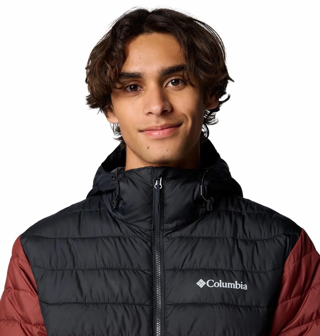 Columbia Men Red Powder Lite II Hooded Jacket Relax Shell Outdoor Active