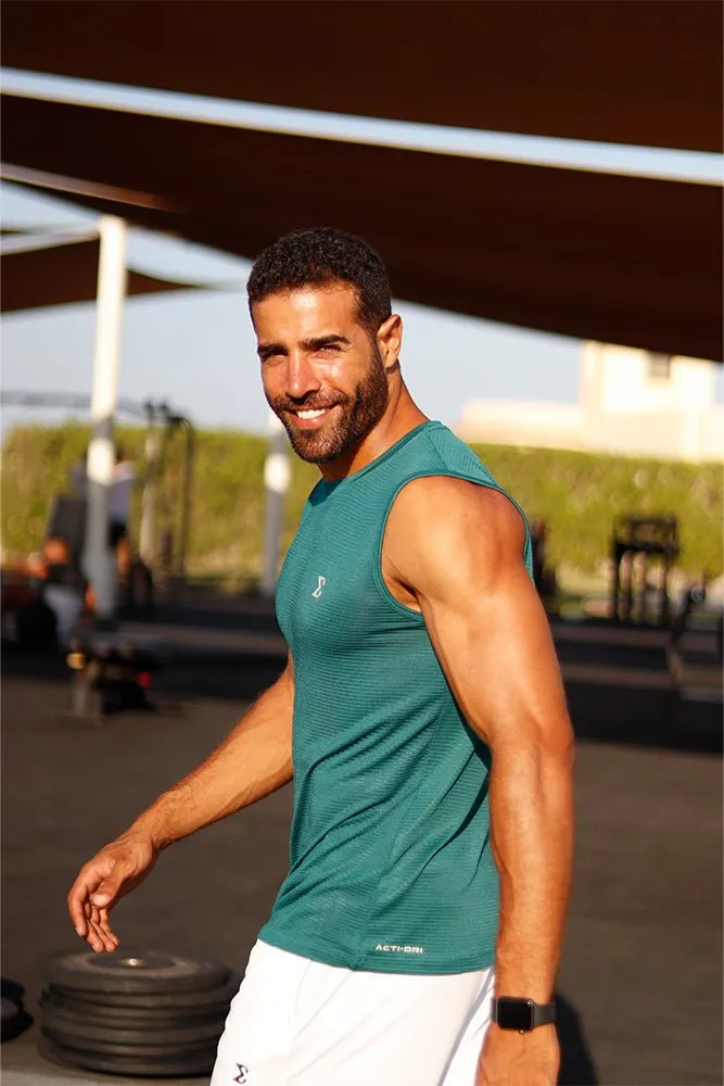 Sleeveless Nimble Tee Shaded Spruce World Glow