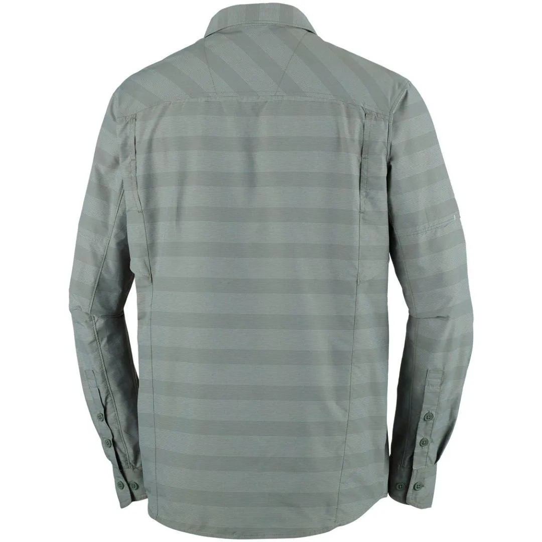 Flash Core Columbia Men Green Silver Ridge Plaid Long Sleeve Shirt (Sun Protection)