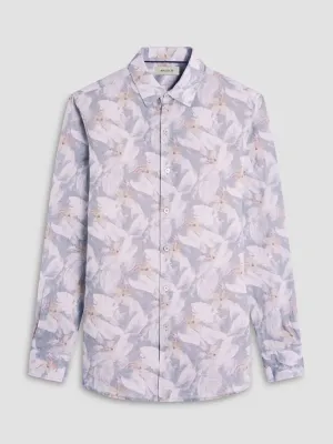 Bugatchi Julian Floral Long-Sleeve Shirt - Shark Flexible Material Digital Core
