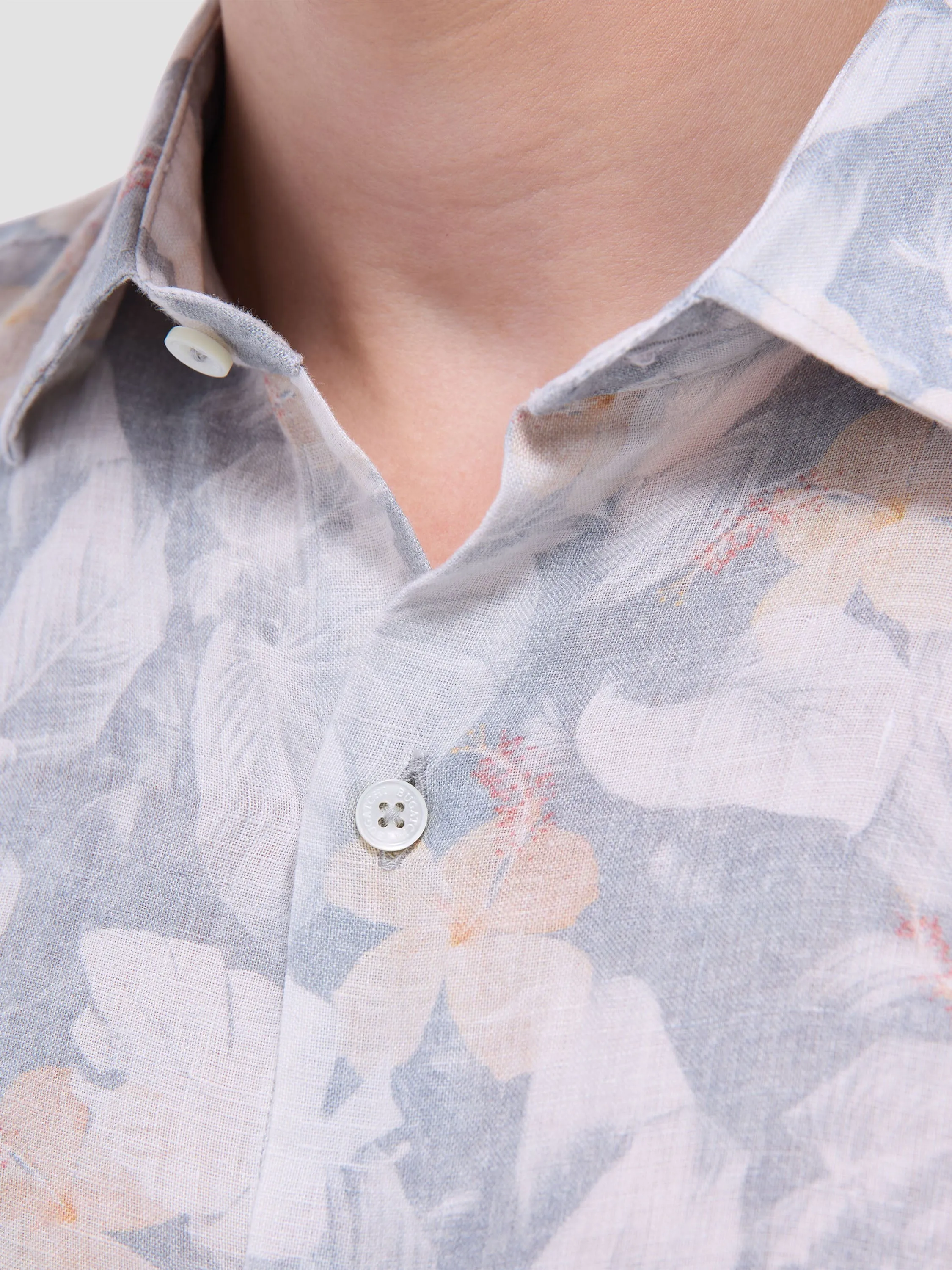Bugatchi Julian Floral Long-Sleeve Shirt - Shark Sun shield Practical Leggings