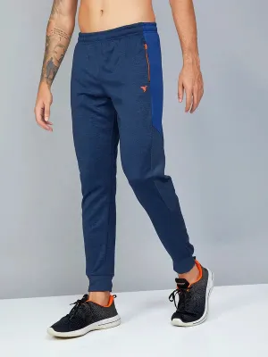 Flexible Knit Waist Men Melange Slim Fit Trackpants with TECHNO DRY