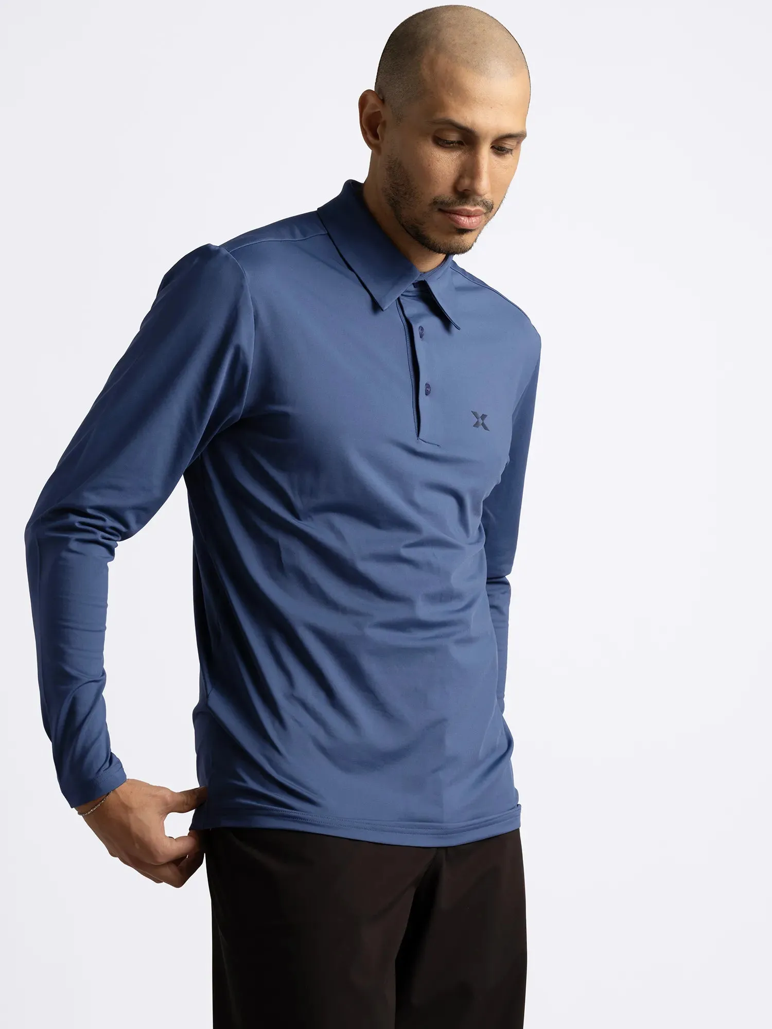 Striped Design Street Fashion M NICK POLOSHIRT Ensign Blue
