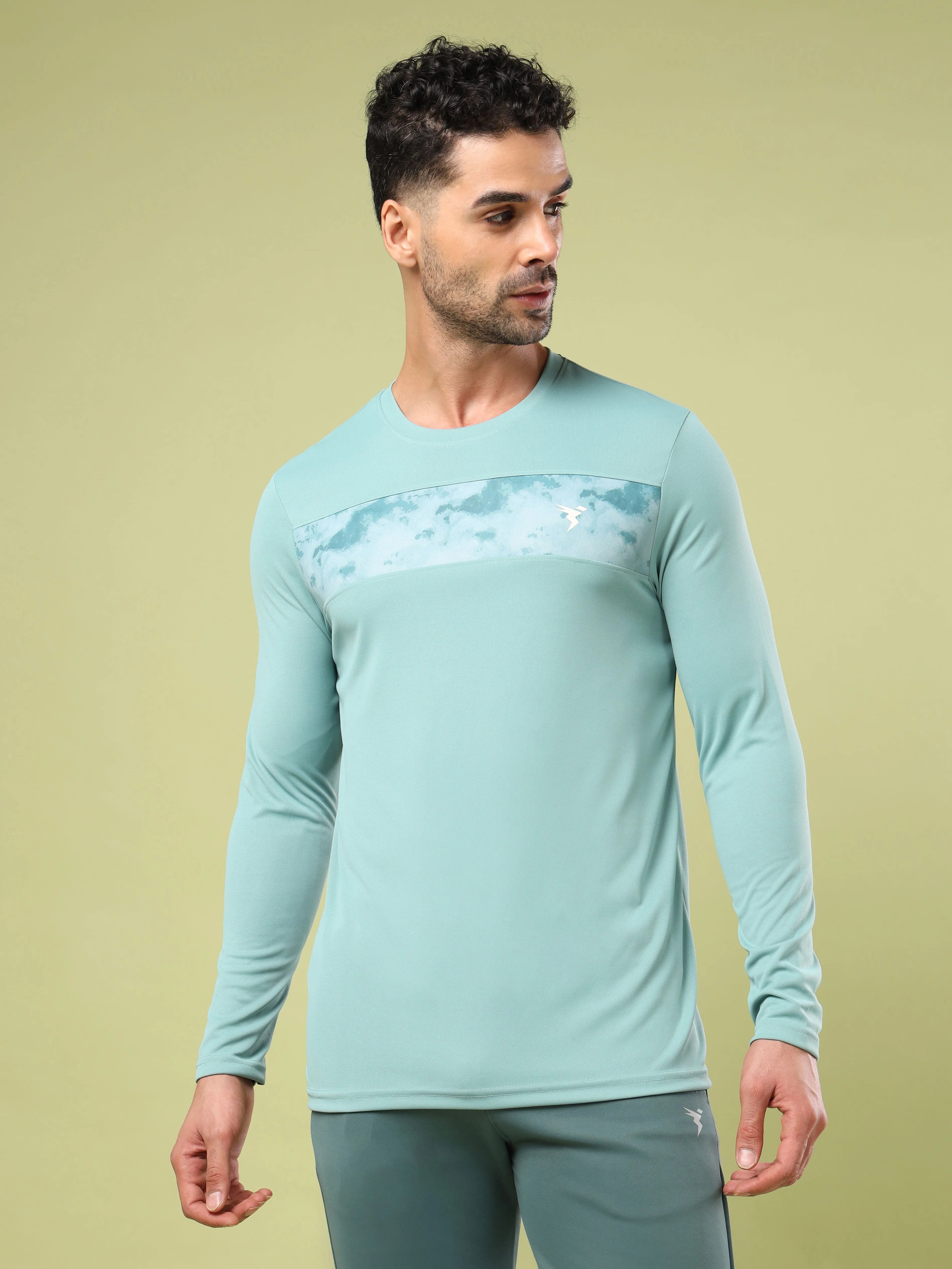 Men Printed Slim Fit Round Neck Sports T-shirt with TECHNO COOL  Modern Design
