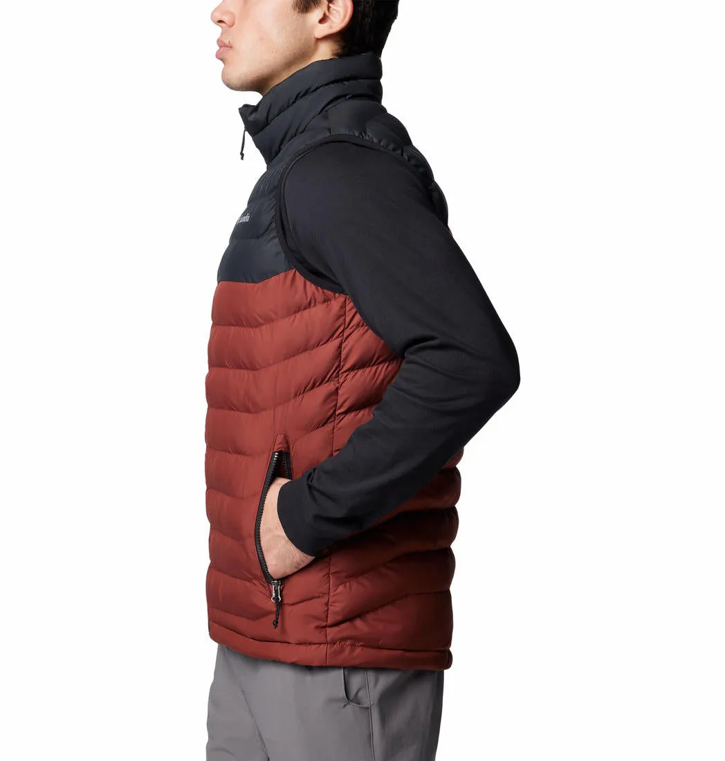 Columbia Men Red Powder Lite II Vest Hypoallergenic Lining Lightweight Fabric