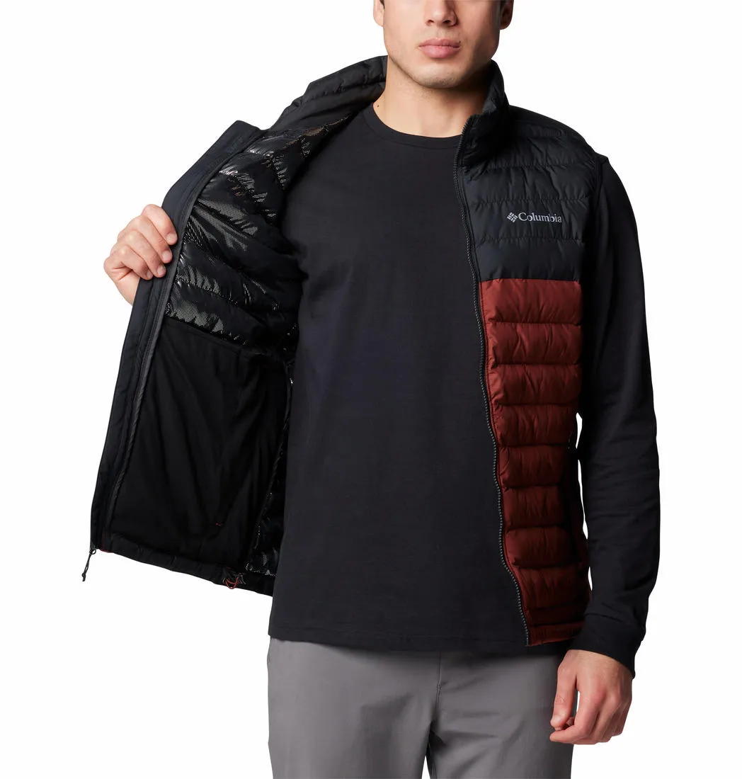 Columbia Men Red Powder Lite II Vest breathable in humidity