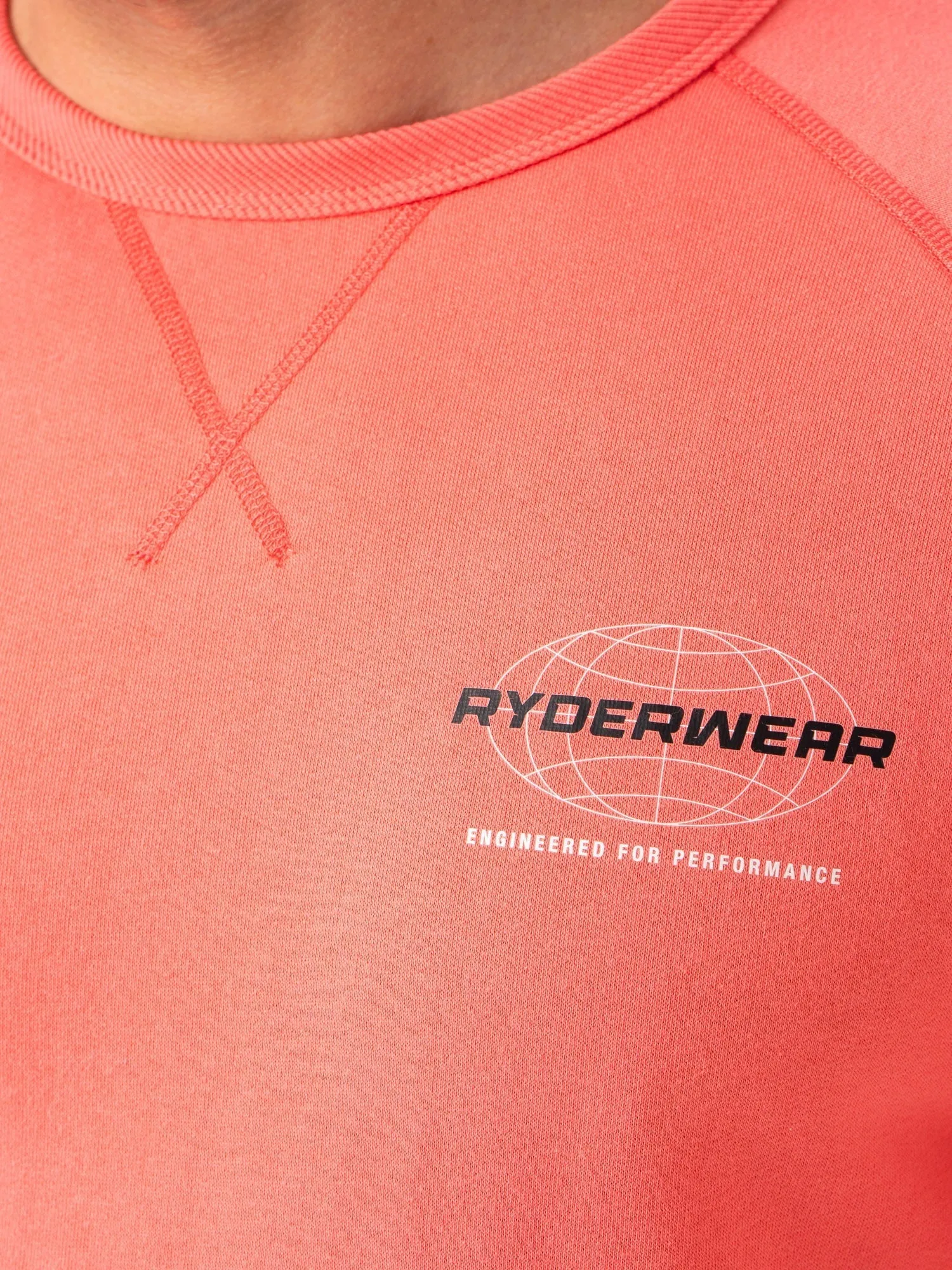Long Sleeve product vacation wear freedom Energy Crew Neck - Coral