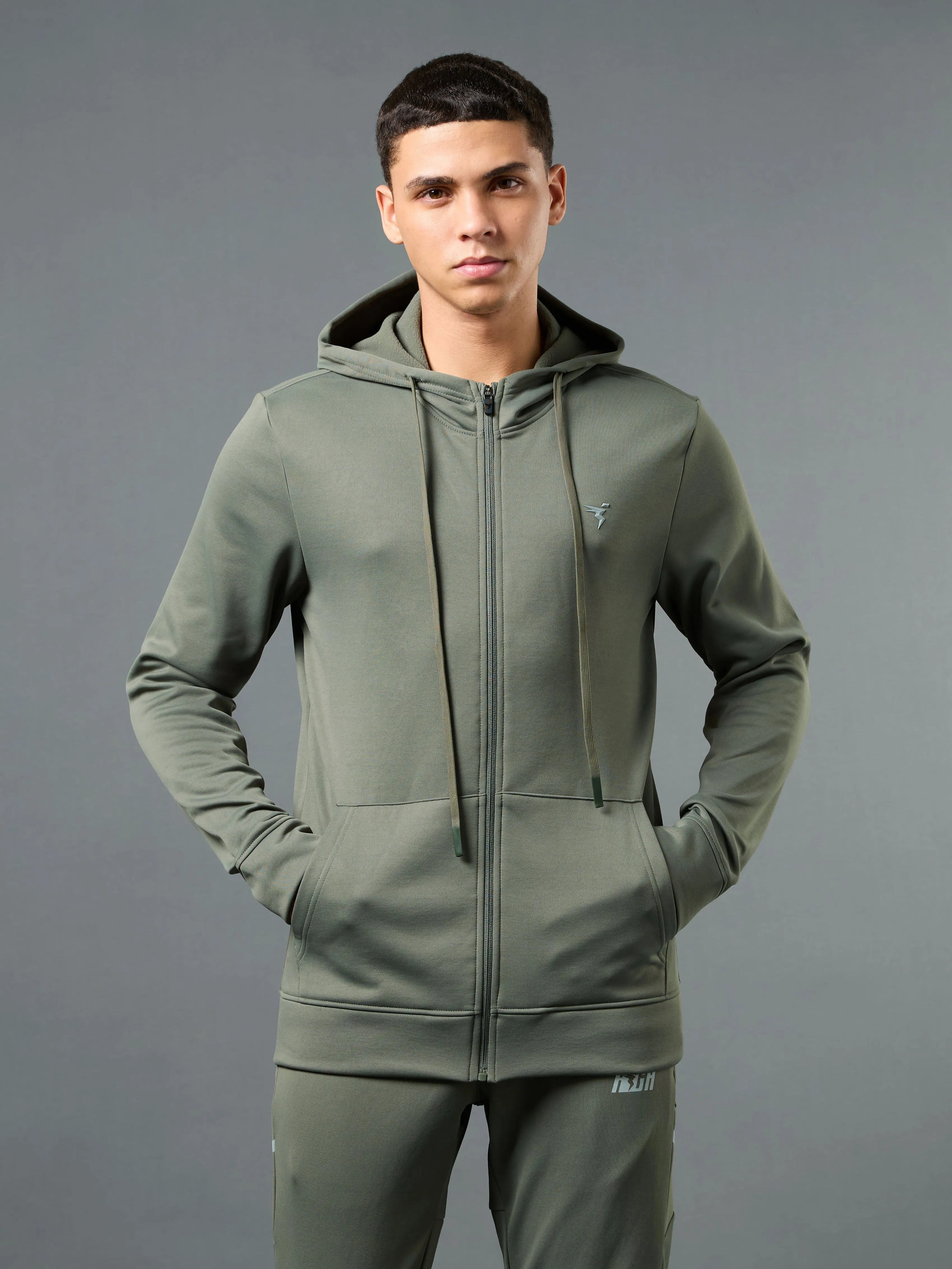 Simple Fashion Men Solid Slim Fit Hooded Jacket with TECHNOWARM 