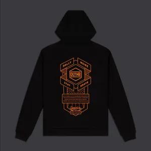 Cozy Streetwear jersey Dolly Noire felpa con cappuccio Corporate 01 Hoodie SW363-SA-01 Black & Orage