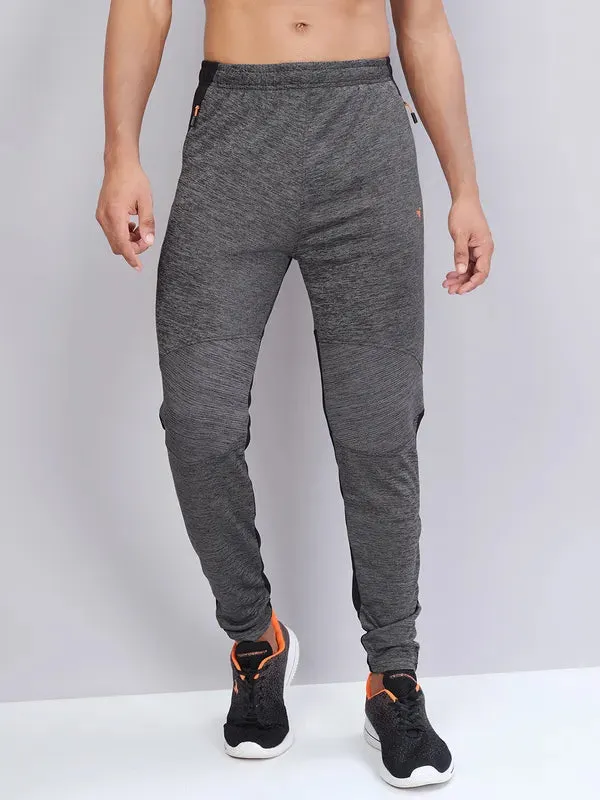 Men Melange Slim Fit Trackpants with TECHNO DRY Perfect Support
