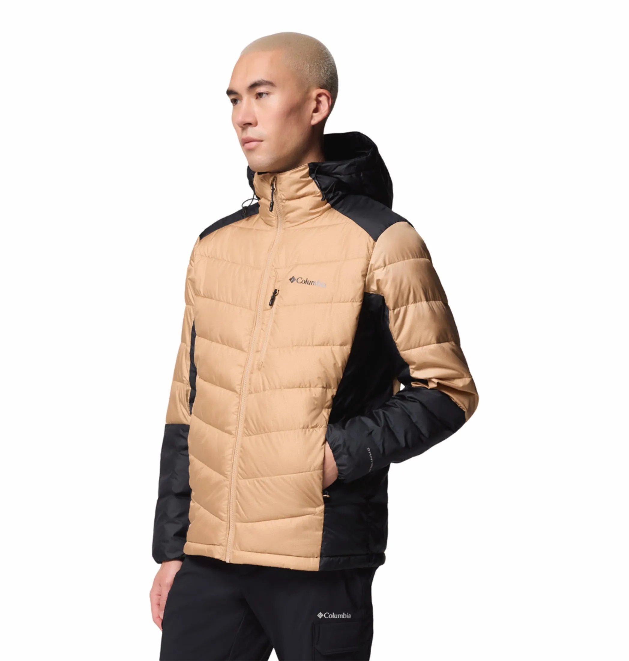Trail Fit Columbia Men Beige OmniHeat Infinity Labyrinth Loop II Down Jacket