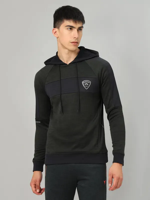 CompressiveFitFabric Men Melange Slim Fit Hooded Jacket with TECHNO GUARD