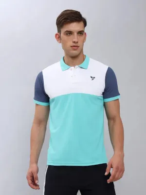 MoistureWicking Fabric Performance Ready Men Colorblock Slim Fit Polo T-shirt with MATPIQ