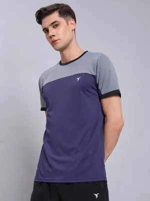 Men Colorblock Slim Fit Crew Neck T-shirt with TECHNO COOL  Versatile Option Versatile Comfort Style